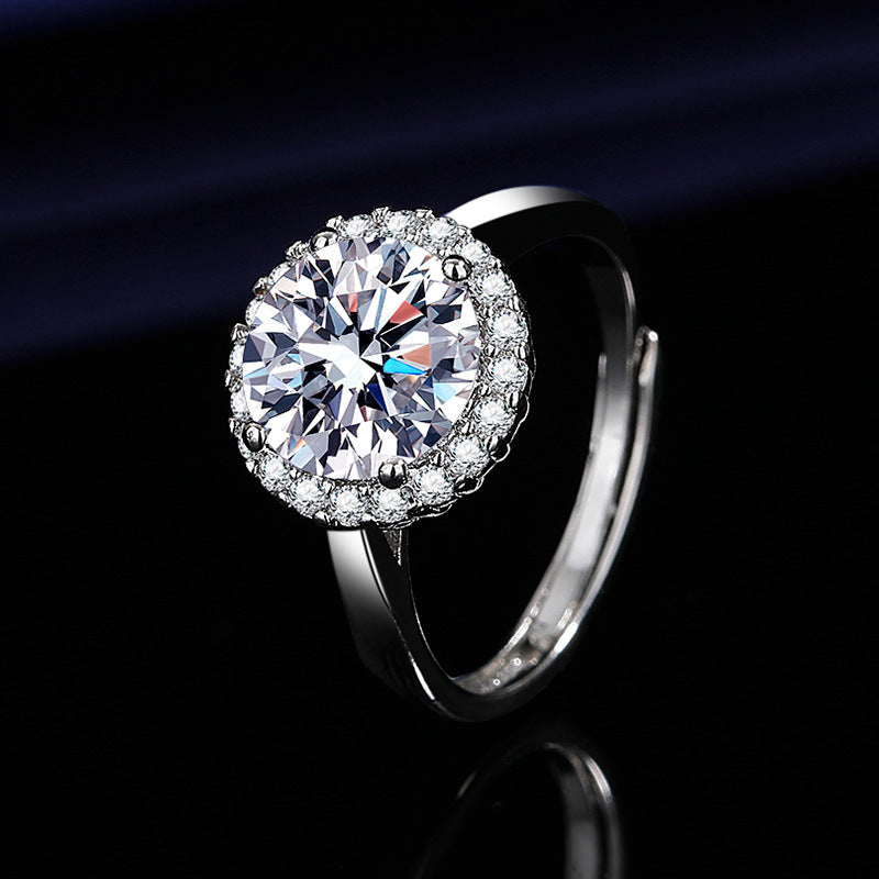 3CT Fashion Princess Round Bezel Cubic Zirconia Ring