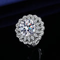 5CT Three-Layer Bezel Brilliant Queen Cubic Zirconia Ring