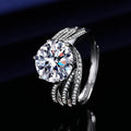 5CT Three-Row Twisted Band Bezel Cubic Zirconia Ring