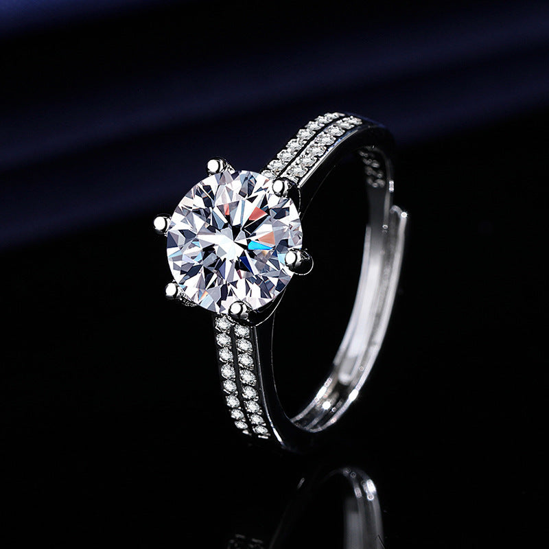 2CT Starlight Queen Double Row Cubic Zirconia Engagement Ring