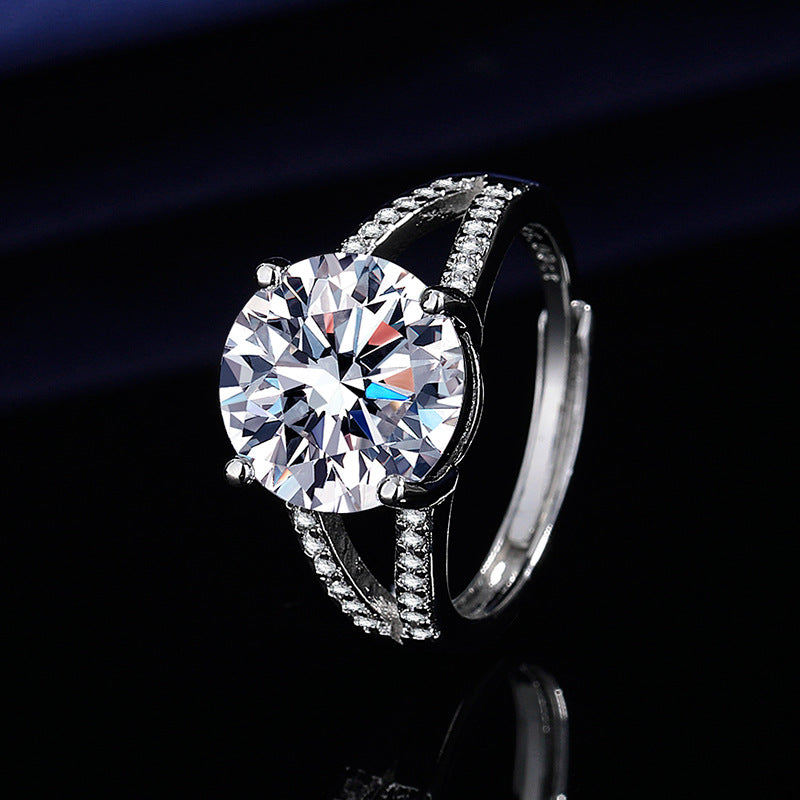 5CT Double Row Queen Scepter Bezel Cubic Zirconia Ring