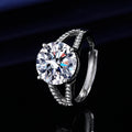 5CT Double Row Queen Scepter Bezel Cubic Zirconia Ring