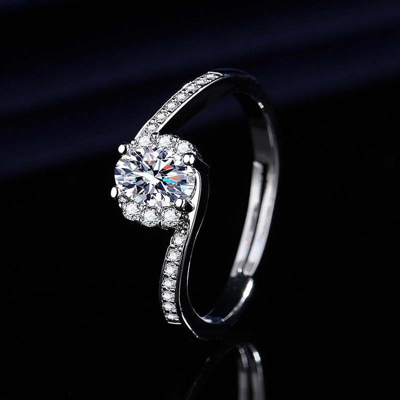 2CT Geometric Cubic Zirconia Ring