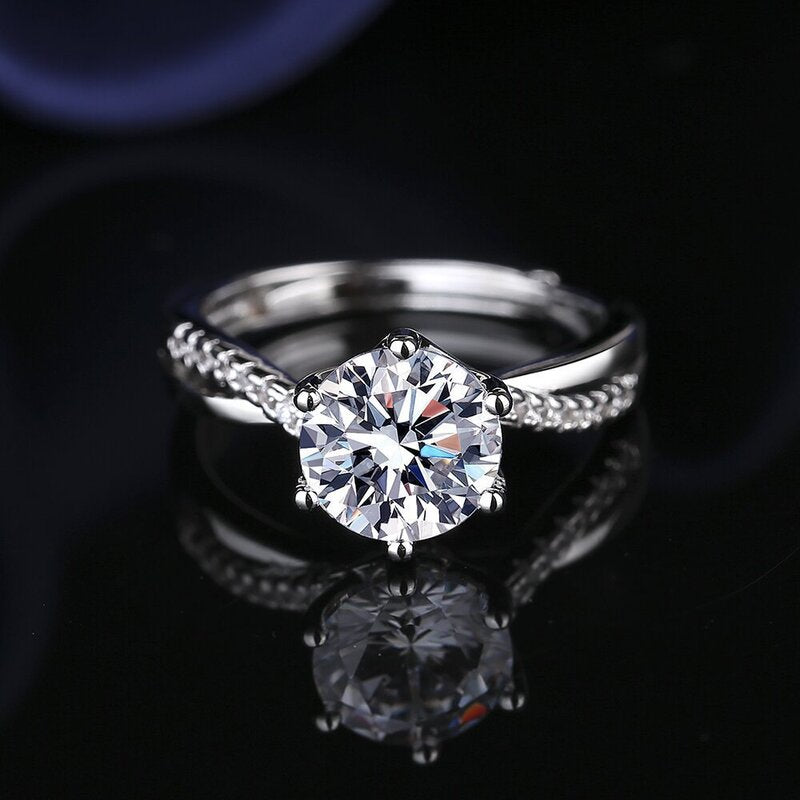 1CT Starlight Twisted Band Cubic Zirconia Ring