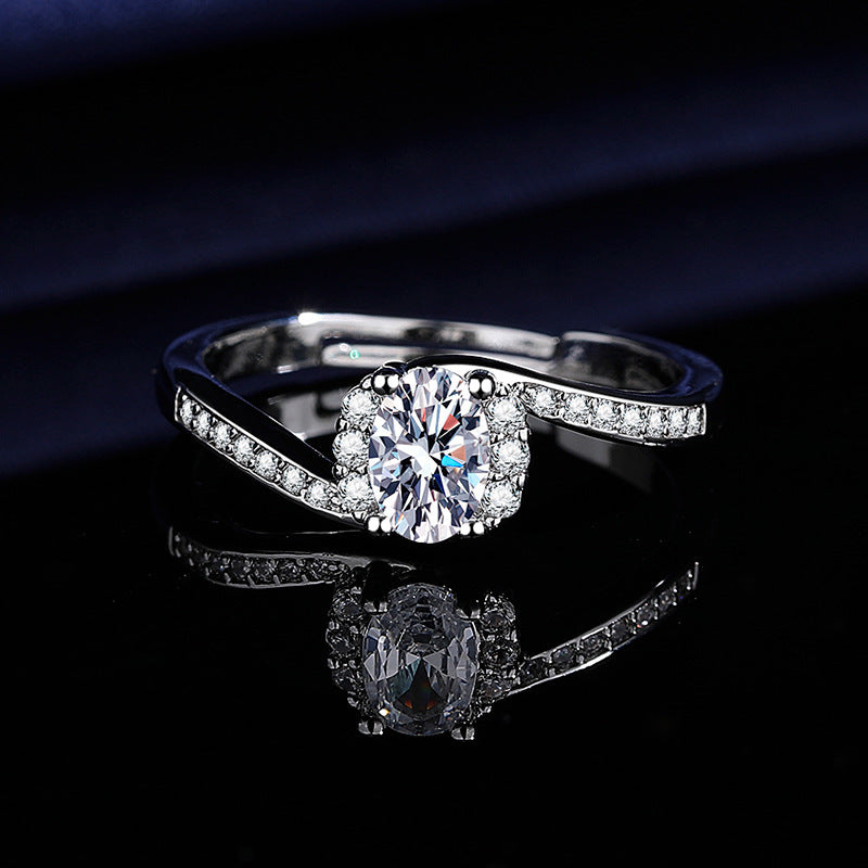 2CT Geometric Cubic Zirconia Ring