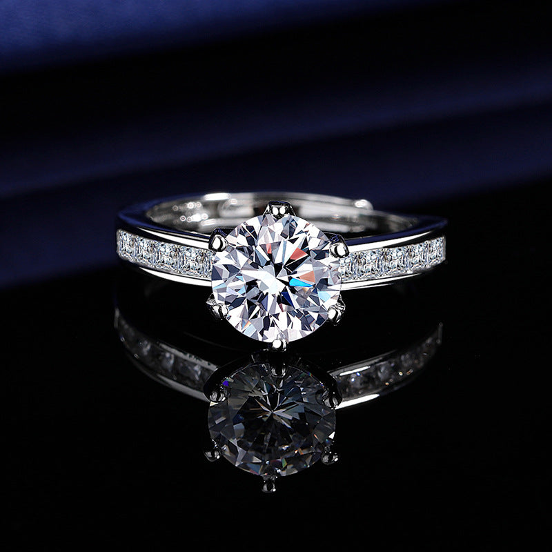 2CT Double Row Classic Cubic Zirconia Simulated Diamond Ring