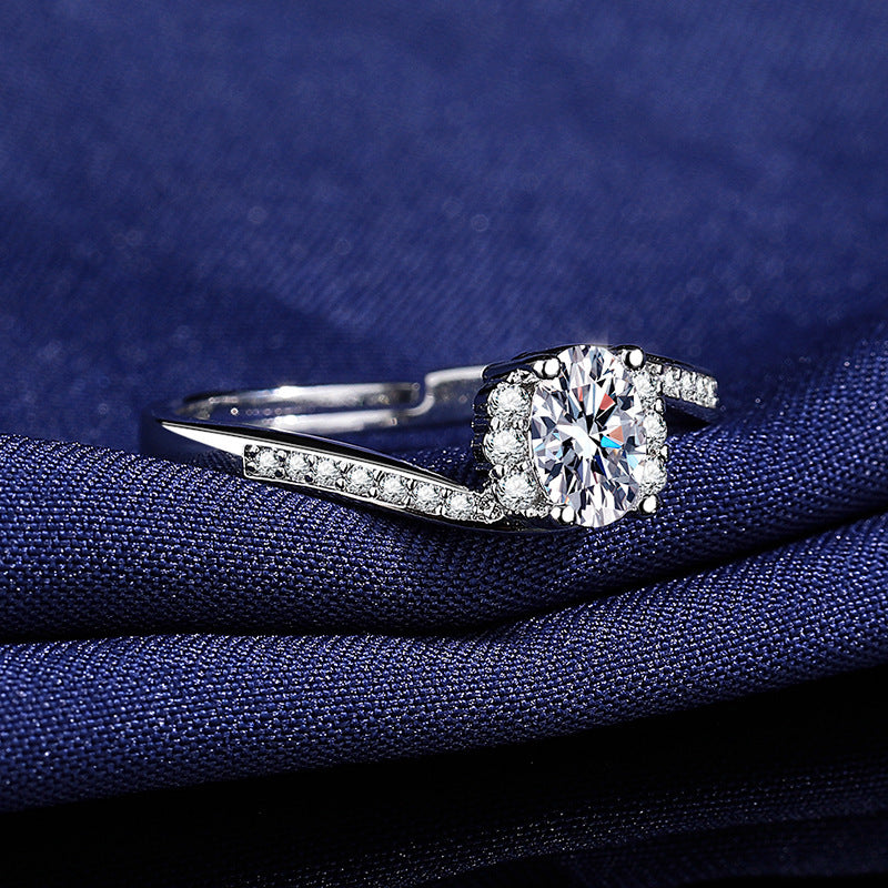 2CT Geometric Cubic Zirconia Ring