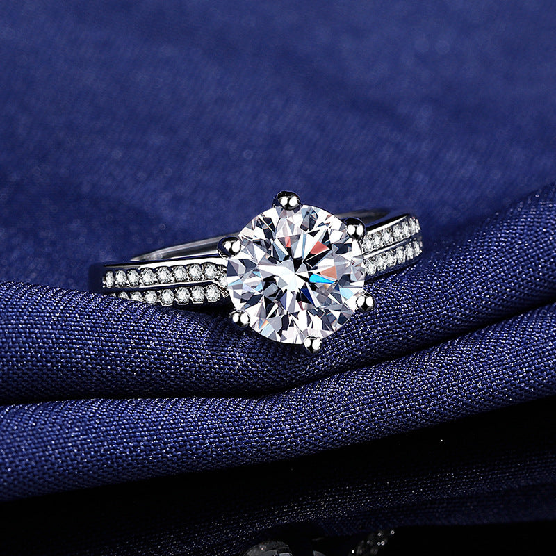 2CT Starlight Queen Double Row Cubic Zirconia Engagement Ring