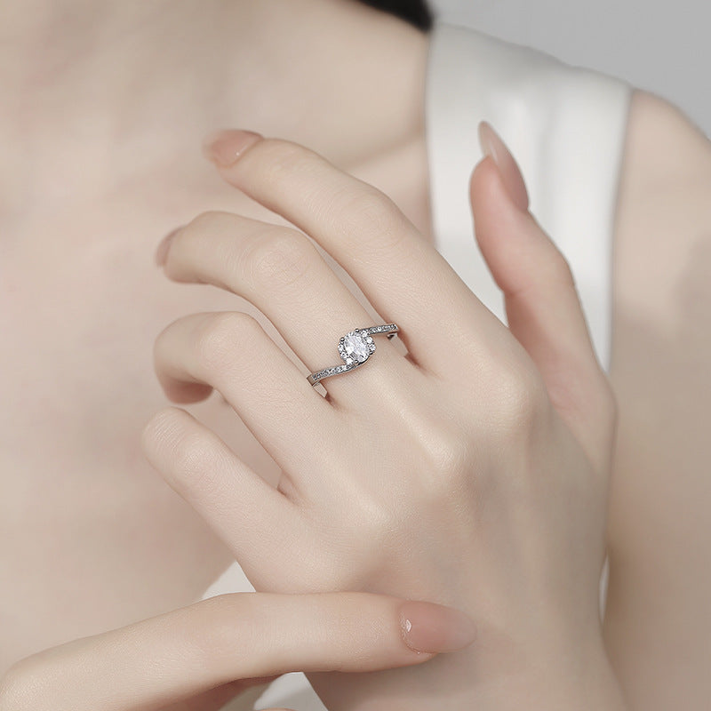 2CT Geometric Cubic Zirconia Ring