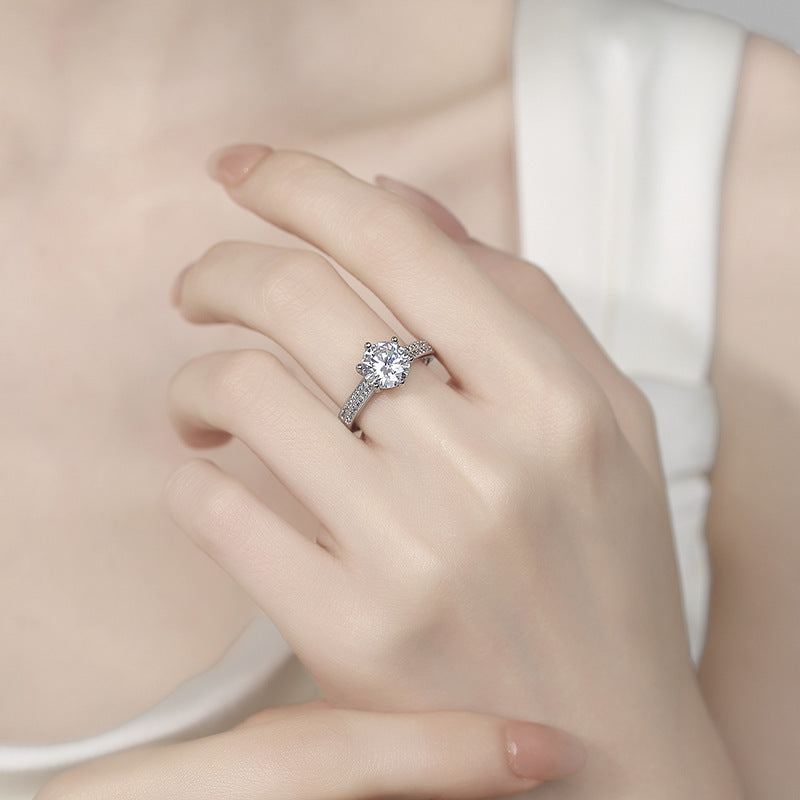 2CT Starlight Queen Double Row Cubic Zirconia Engagement Ring