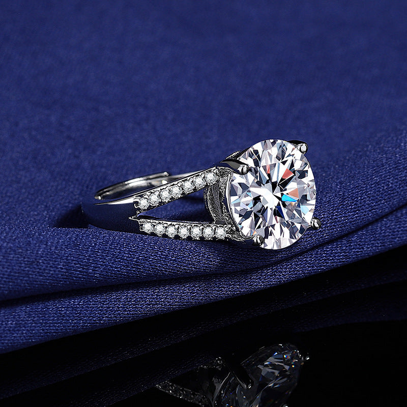 5CT Double Row Queen Scepter Bezel Cubic Zirconia Ring