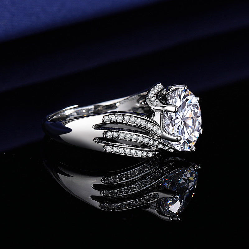 5CT Three-Row Twisted Band Bezel Cubic Zirconia Ring